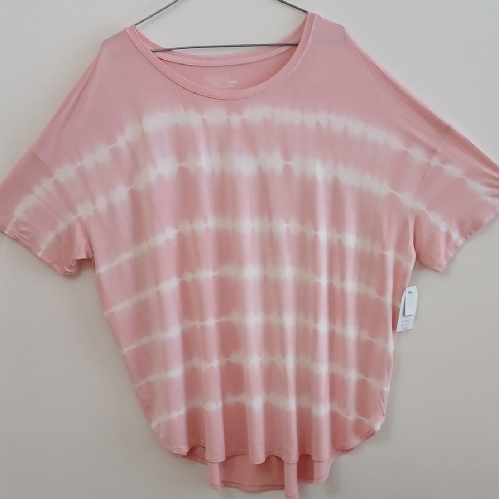 🎉HP🎉Time and Tru SS Crew Neck Tunic Tee, Pink, XXXL, NWT